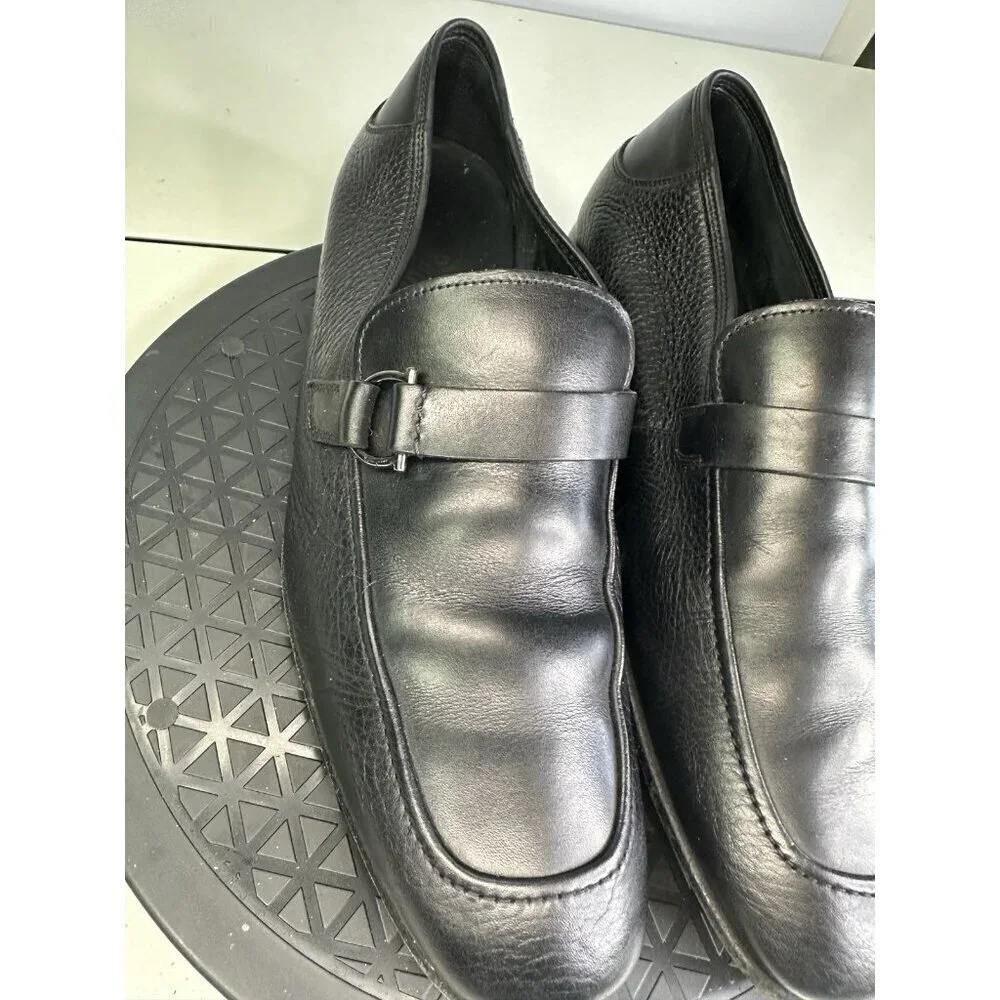 Salvatore Ferragamo Mens Horse Bit Loafers Size 7.5 EE Black Leather
